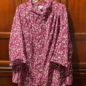 Only Necessities 5X Purple white circle design Button-Up big Shirt
